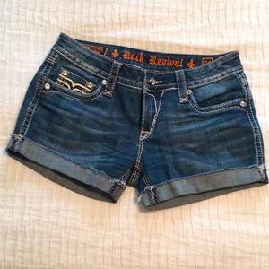 Rock revival denim short